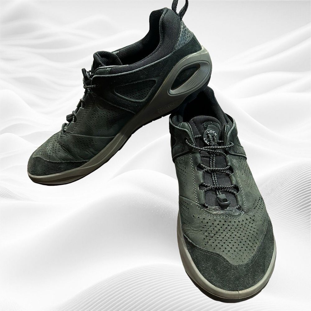 Ecco Biom Shoes 2Go Mens 12 Black Nubuck Yak Leather Slip On Hiking Sneakers